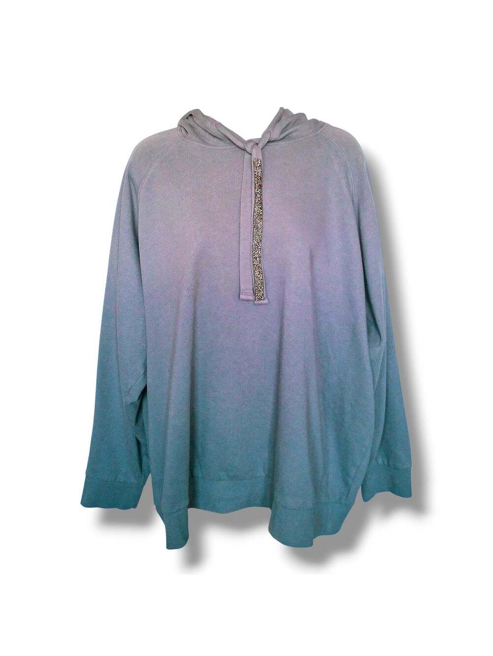 Torrid Size 4 Gray Embellished Drawstring Fleece Hoodie